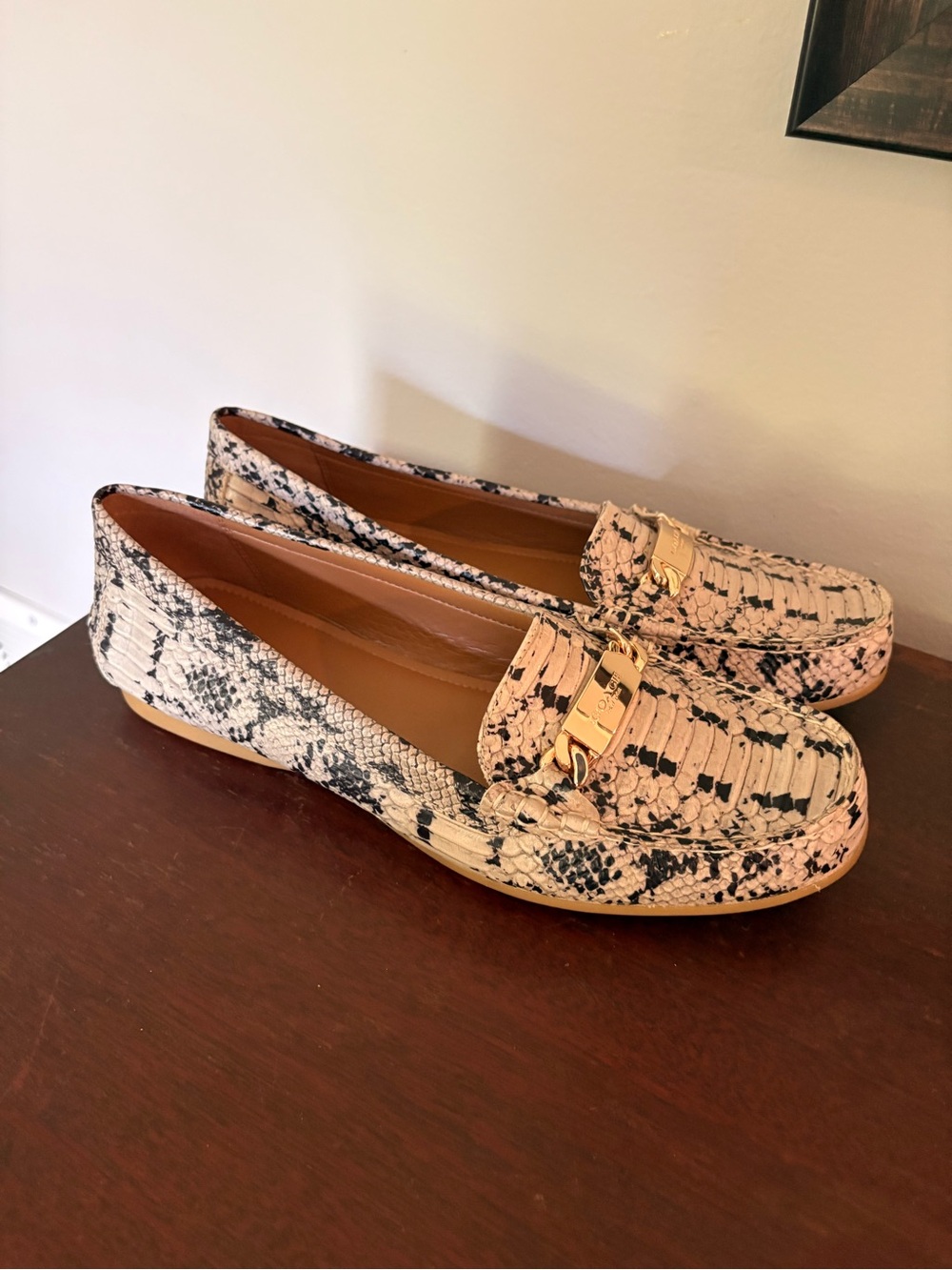 Coach Olive Snake-Embossed Loafers